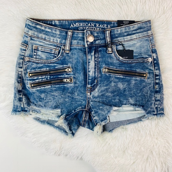 American Eagle Outfitters Pants - American Eagle High Rise Shortie Denim Shorts